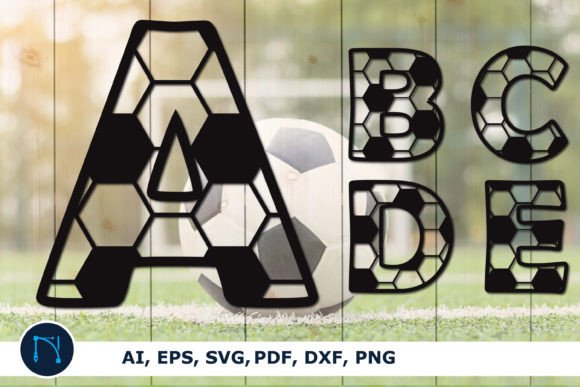 Alphabet Football Graphics for Crafts & SVG Projects