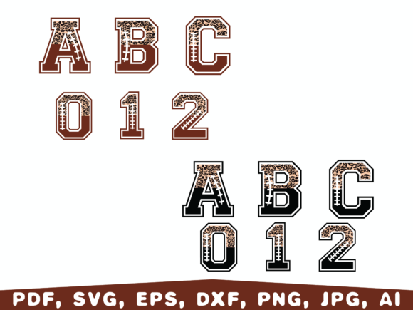 American Football Alphabet Graphics for Crafts