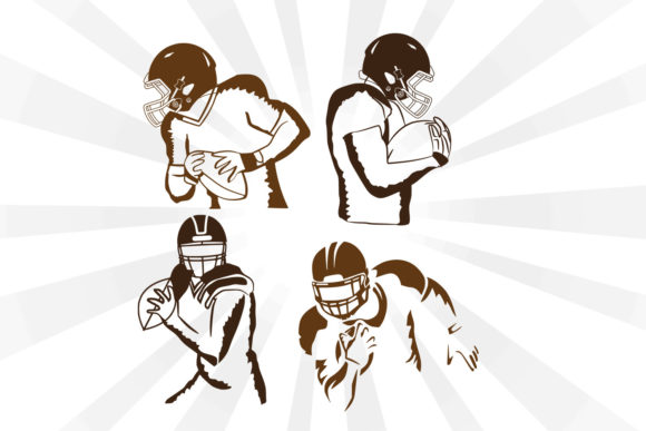 American Football Player Vector SVG for Crafts Graphics
