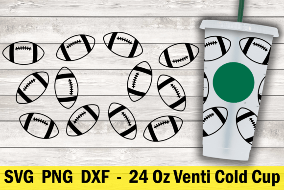 Football 24 Oz Cold Cup Wrap Graphics for Crafts