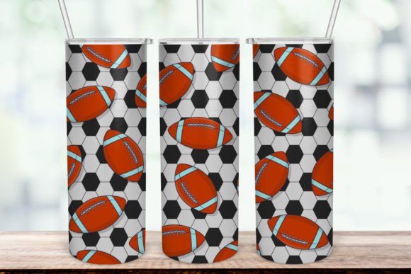 Football and Ball 20oz Skinny Tumbler Graphics for Crafts