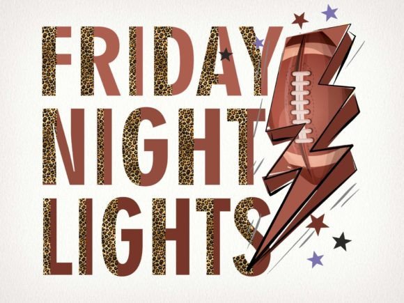 Football Friday Night Lights Retro Graphics for Crafts