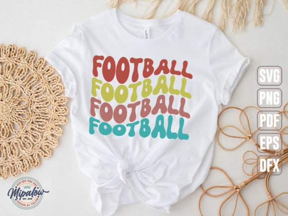Football SVG Wavy Text Graphics for Crafts