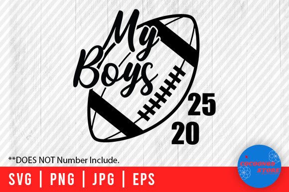 My Boys Football Player Twins Number Svg Graphics & Crafts