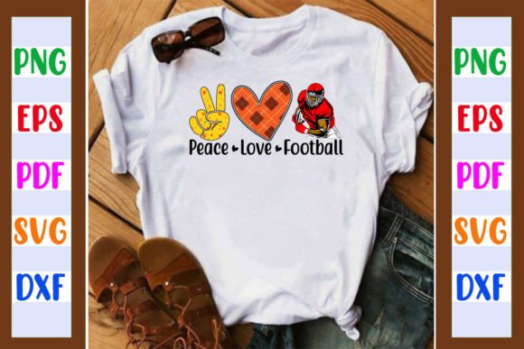 Peace Love Football Graphics for Crafts & Digital Sales